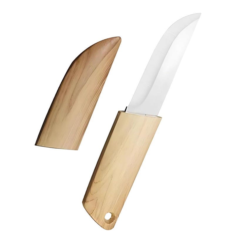 JUWIL سكين مطبخ ثابتة من الفولاذ المقاوم للصدأ مع مقبض ABS وغطاء واقي، شفرة حادة متعددة الاستخدامات للمطبخ، والأنشطة الخارجية، والشواء، والاستخدامات العامة، تصميم متين ومقاوم للصدأ وآمن وأنيق - Image 1