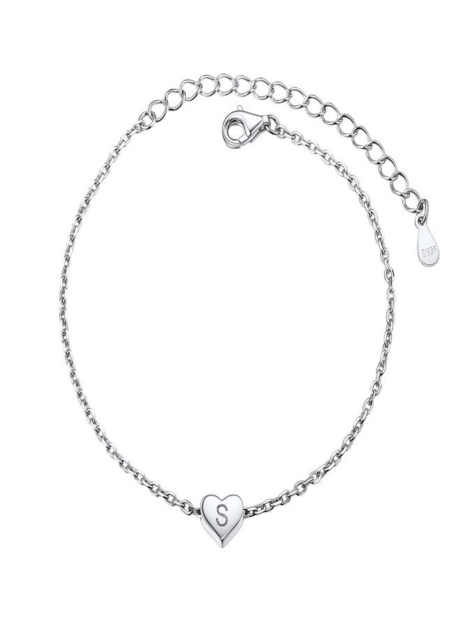 PROSILVER Silver Heart s Bracelet Bracelets With Initials Bracelet Stack Bracelet - Image 1