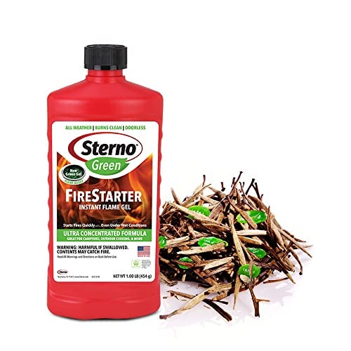 Sterno Charcoal Lighter Fluid, Fire Starter Gel for Pellet Stoves, BBQ Grilling, Campfire, Ethanol Clean Burning Instant Flame - Ultra-Concentrated, All-Weather for Indoor & Outdoor - 6-Pack, 16oz - Image 2