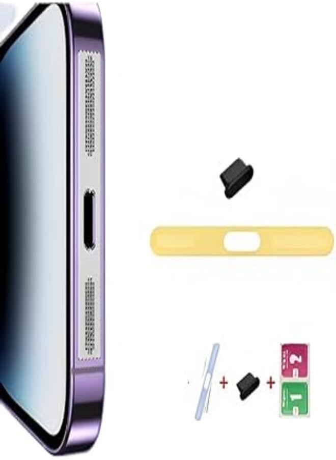 Generic - What's Mob Package Anti Dust Full Sticker Metal With Silicone Anti Dust cover for charger Lighting Compatible WIth Apple Serias 11/12/13/14 (Gold) - Image 1