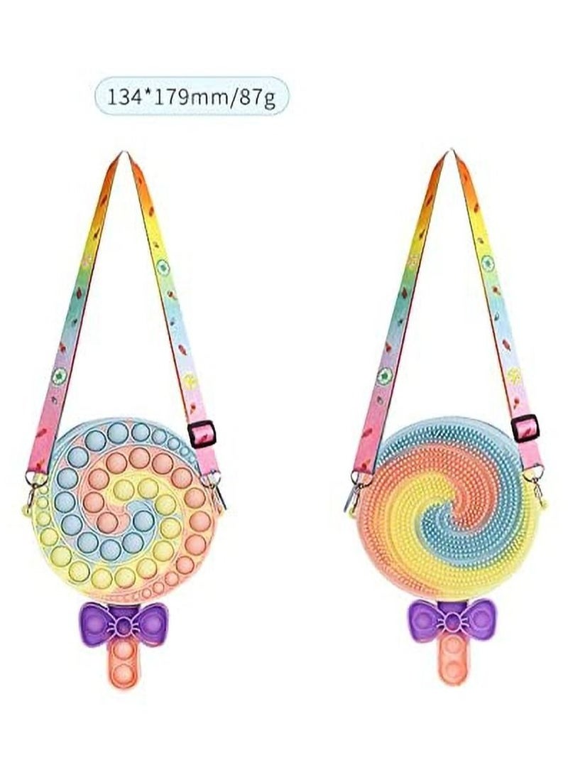 إستيل حقيبة كتف بوب فيدجيت تويز إت لولي بوب ، ألعاب بوب فيدجيت إيت بورس بوبر دفع فقاعات فيدجيت ، ألعاب تخفيف التوتر للأطفال ، اللوازم المدرسية ، حقيبة الظهر للبنات - Image 2