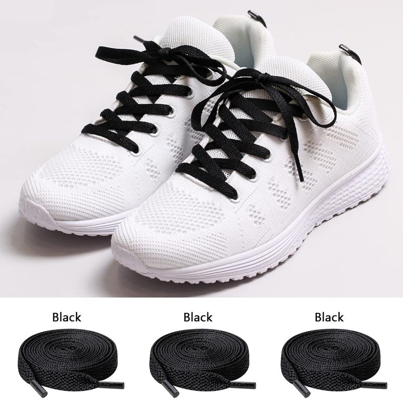 UpUGo 3 Pair Flat Shoe laces, 5/16" Wide Shoelaces for Athletic Running Sneakers Shoes Boot Strings - Image 3