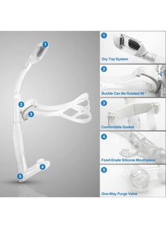 Aookay Rotate Function Swim Snorkel for Training Swimming Front Snorkel Lap Swimming Swimmer Training Diving Snorkeling Comfortable Mouthpiece for Pool Open Water (Clear)  - Image 2