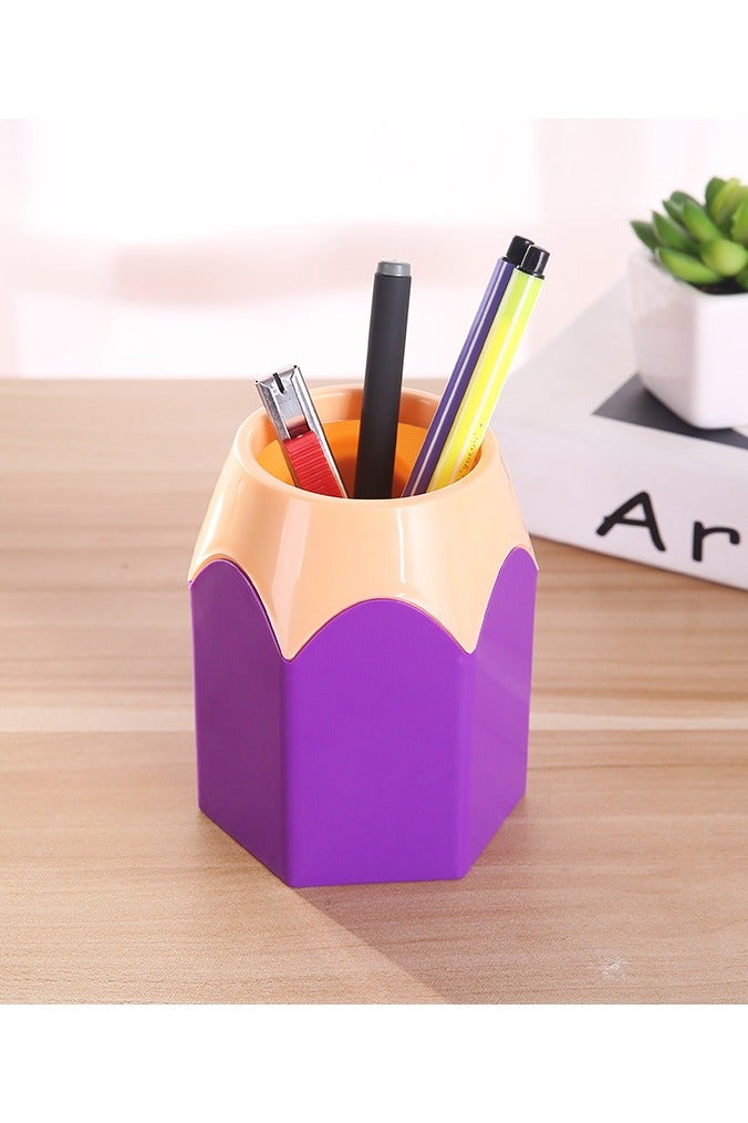 general Crayon Holder,  Pencil Shaped Pen Holders Pencil Storage Organizer, Cute Desktop Pen Organizer, Colorful Vase Pencil Pot Cartoon Stationery Rack for Classroom, Home, Office Supplies - Image 2