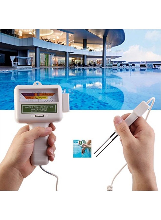 PH Tester, Portable 2 in 1 PH u0026 CL2 Chlorine Level Meter Water Quality Analysis Measurement Monitor Checker for Swimming Pool, Spa Water, Water Spring - Image 2