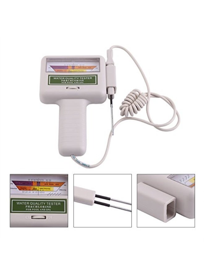 PH Tester, Portable 2 in 1 PH u0026 CL2 Chlorine Level Meter Water Quality Analysis Measurement Monitor Checker for Swimming Pool, Spa Water, Water Spring - Image 4