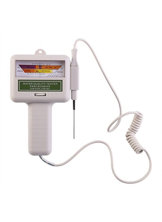 PH Tester, Portable 2 in 1 PH u0026 CL2 Chlorine Level Meter Water Quality Analysis Measurement Monitor Checker for Swimming Pool, Spa Water, Water Spring - Image 1