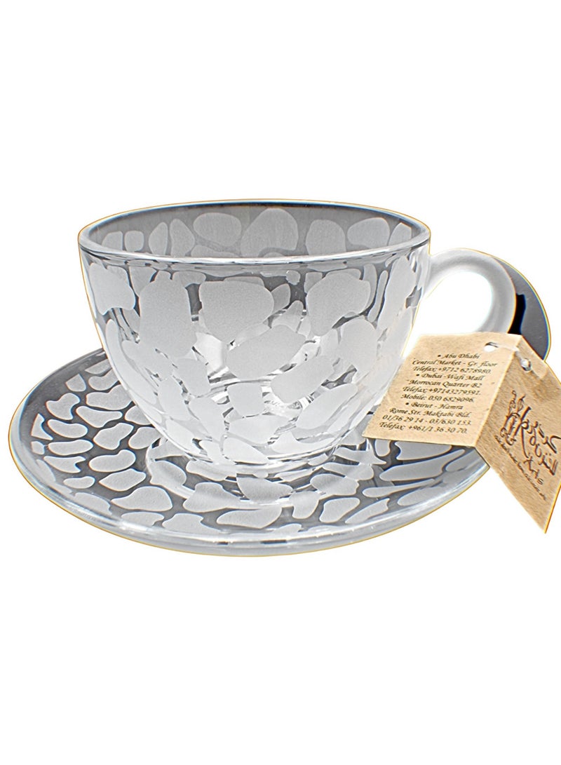 KuduArts Tea cups with saucer glass set 6 pieces - Image 3