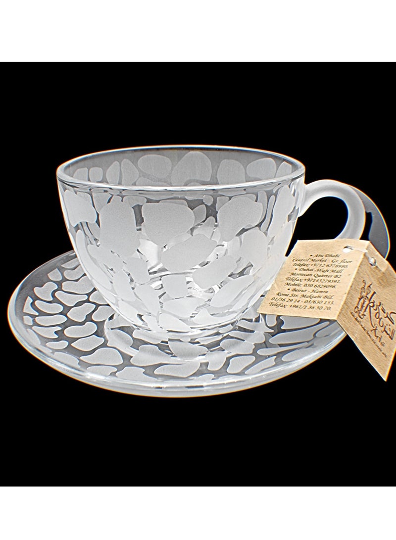 KuduArts Tea cups with saucer glass set 6 pieces - Image 2