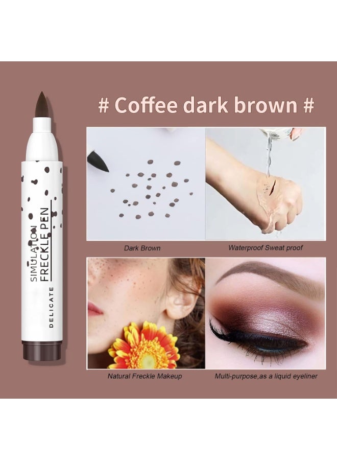 Sumeitang Lifelike Freckle Pen - 2 Colors (Light Brown & Dark Brown), Waterproof, Quick Dry, Soft Dot, Natural, Magic  Freckles Makeup Pen - Image 3