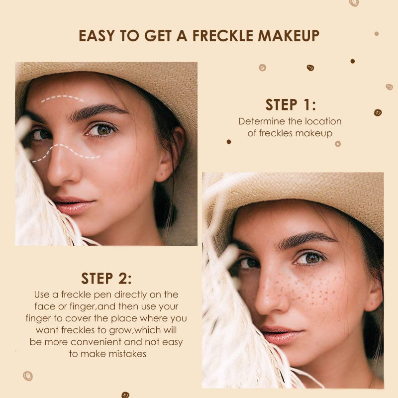 SUMEITANG Lifelike Freckle Pen - 2 Colors (Light Brown & Dark Brown), Waterproof, Quick Dry, Soft Dot, Natural, Magic Fake Freckles Makeup Pen - Image 5