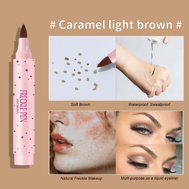 SUMEITANG Lifelike Freckle Pen - 2 Colors (Light Brown & Dark Brown), Waterproof, Quick Dry, Soft Dot, Natural, Magic Fake Freckles Makeup Pen - Image 3