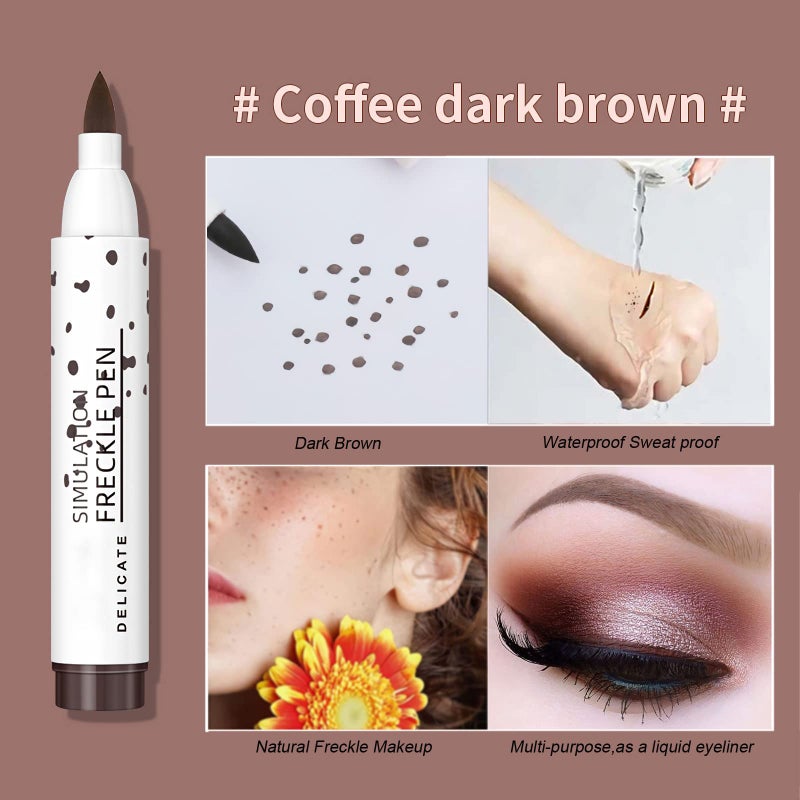 SUMEITANG Lifelike Freckle Pen - 2 Colors (Light Brown & Dark Brown), Waterproof, Quick Dry, Soft Dot, Natural, Magic Fake Freckles Makeup Pen - Image 4