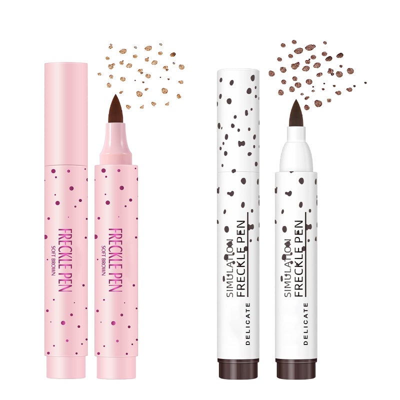 SUMEITANG Lifelike Freckle Pen - 2 Colors (Light Brown & Dark Brown), Waterproof, Quick Dry, Soft Dot, Natural, Magic Fake Freckles Makeup Pen - Image 1