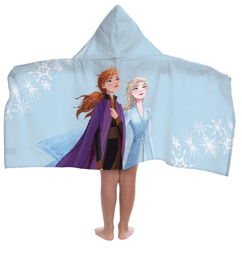 Jay Franco Kids Hooded Towel â€“ 22" x 51" Super Soft Bath Wrap with 3D Hood, Beach, Pool & Travel, Official Licensed Product, Multi - Frozen - Image 1