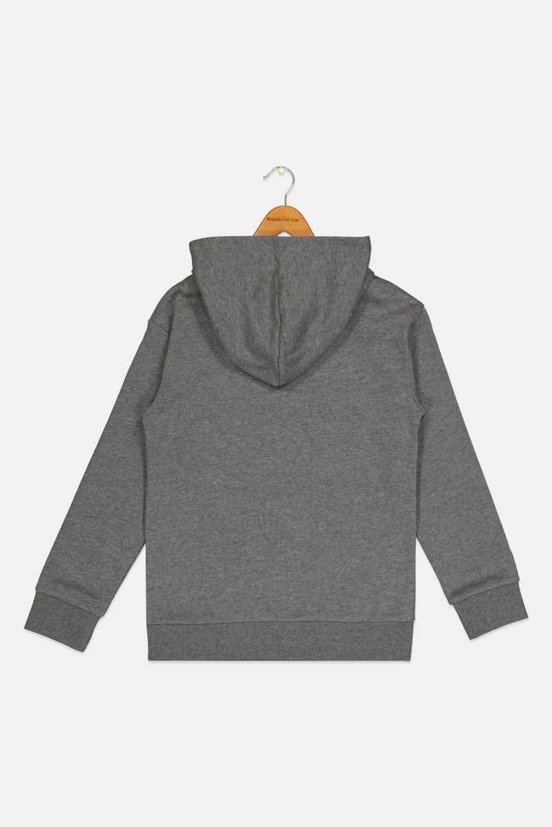 PUMA Kids Boy Long Sleeve Outdoor Sweatshirts, Grey/White - Image 2