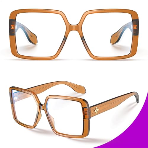 VISOONE Oversized TR90 Blue Light Blocking Glasses Fashion Accessories Non Prescription for Women Harvard - Image 4