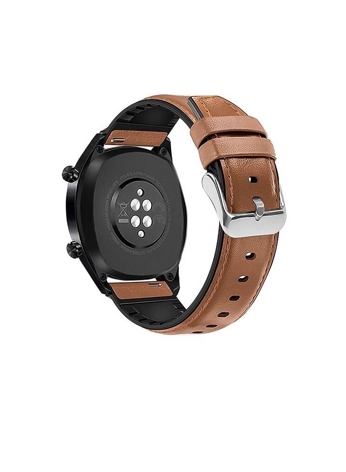 هواوى واتش جى تى 3 برو ساعه ذكيه 46 ملم 22 ملم جلد سيليكون سوار بديل - إبزيم فضي جملي - Image 1