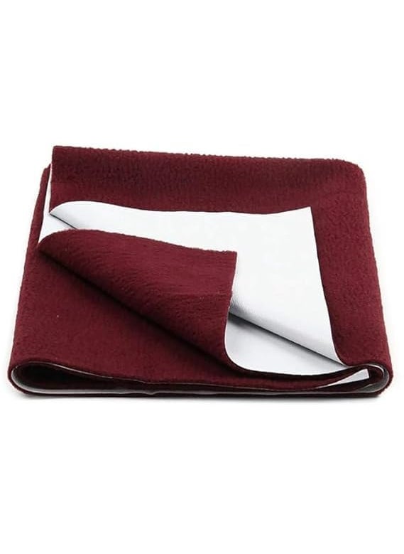 AOKING Aoking Extra Soft Waterproof Anti-Piling 50 x 70 cm Dry Sheet Bed Protector for Baby (Maroon)  - Image 1