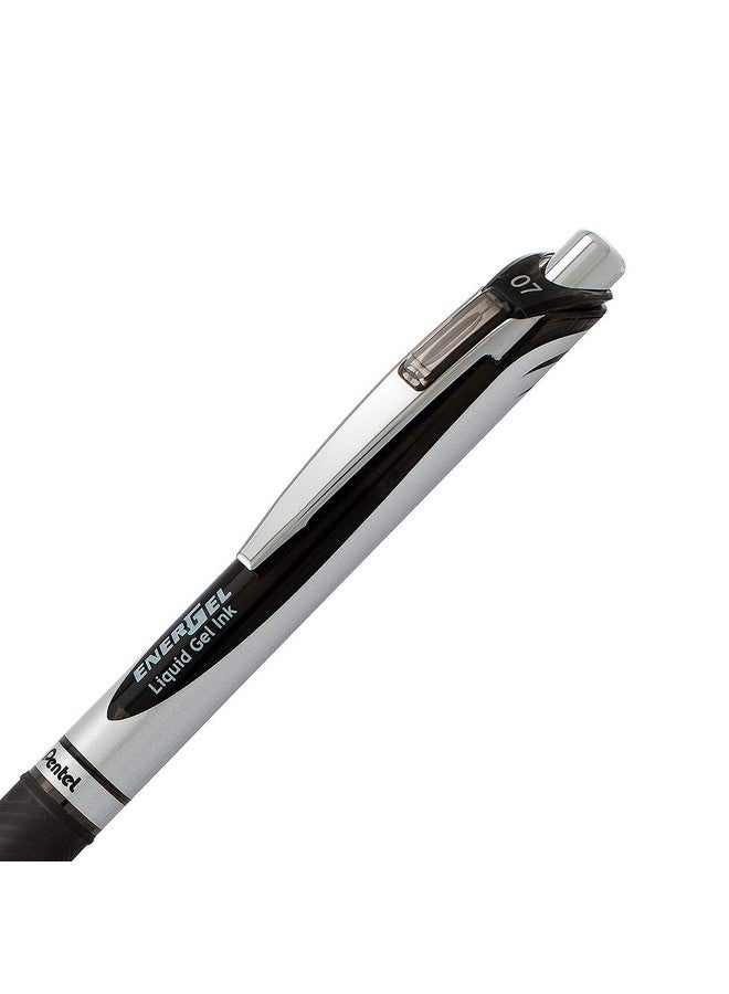 Pentel Energel 0.7 Mm Rtx Retractable Liquid Gel Pen, Bulk Combo Pack Of 6 Black Ink & 6 Blue Ink Metal (Total Of 12 Deluxe Pens In Box) Medium Line, Metal Tip Pens - Image 3