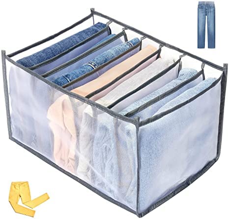Flywind 7 Compartment Transparent Clothes Storage Organiser Heavy Quality Organisers Storage for Wardrobe Cloth Organizer Storage Box Wardrobe Organizer for Storage Clothes Pack Of 1 - Image 1