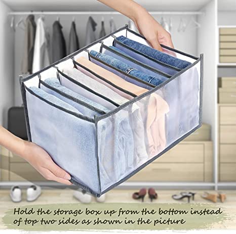 Flywind 7 Compartment Transparent Clothes Storage Organiser Heavy Quality Organisers Storage for Wardrobe Cloth Organizer Storage Box Wardrobe Organizer for Storage Clothes Pack Of 1 - Image 2