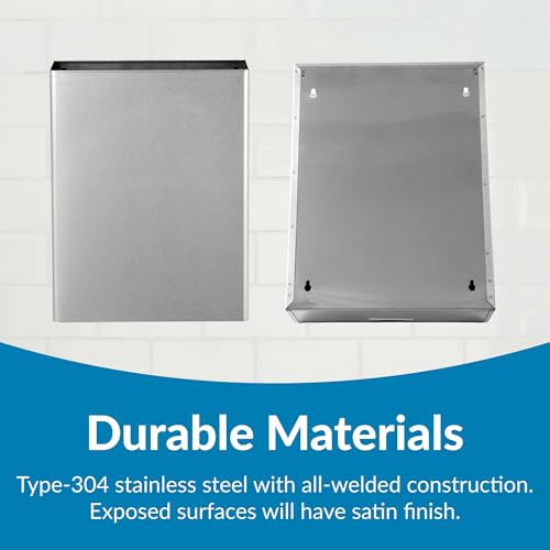 Bobrick SurfaceMounted Waste Receptacle 64gallon Capacity SatinFinish Stainless Steel Open Top Design with Removable Vinyl Liner 14 W x 18 H x 6 D Model B279 - Image 3