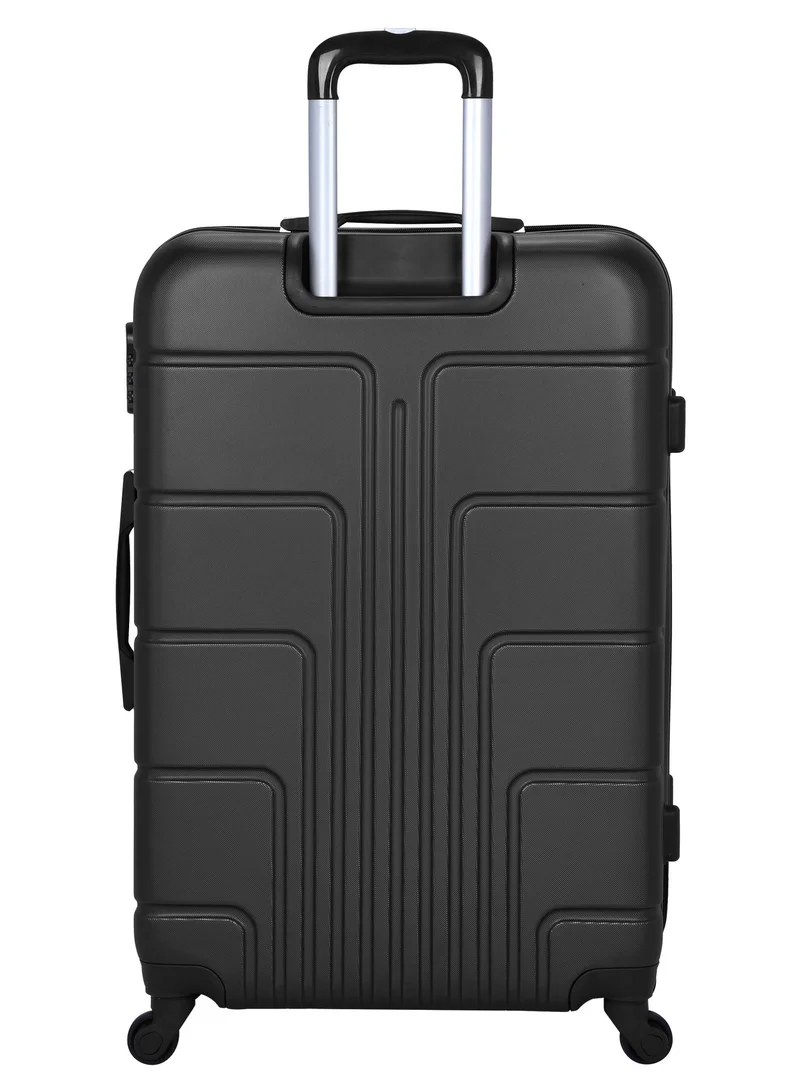 Senator Black Hard Case Travel Bags Trolley Luggage Set of 3 ABS Lightweight Suitcase with 4 Spinner Wheels A1012, Black  | Best Price UAE