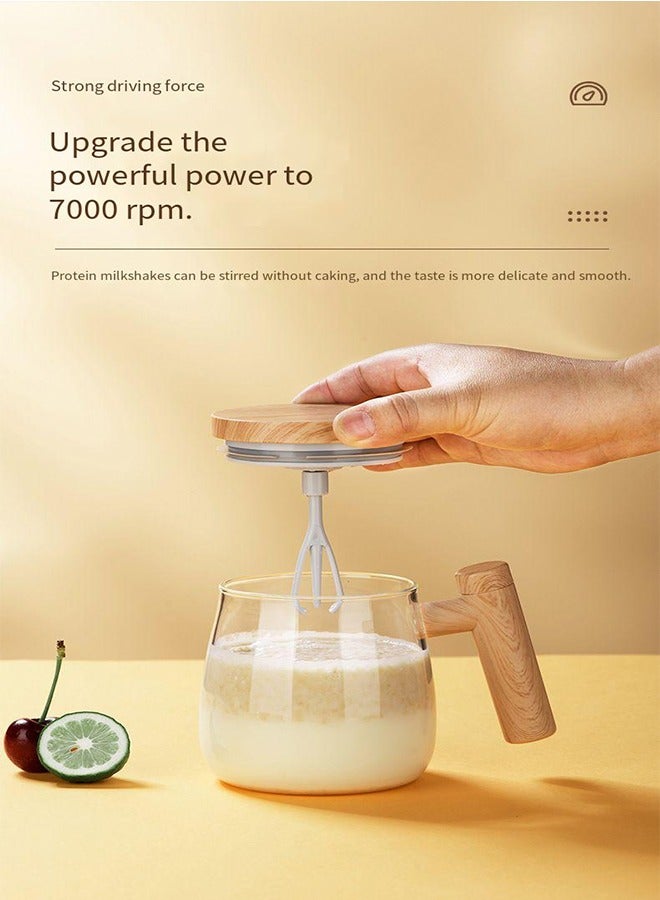 Self Stirring Mug, Electric Self Mixing Mug, Auto Glass Coffee Cup, High Borosilicate Glass Mixing Coffee Mug, Travel Stirring Cup Suitable for Coffee/Milk/Protein Powder 400ML  - Image 3