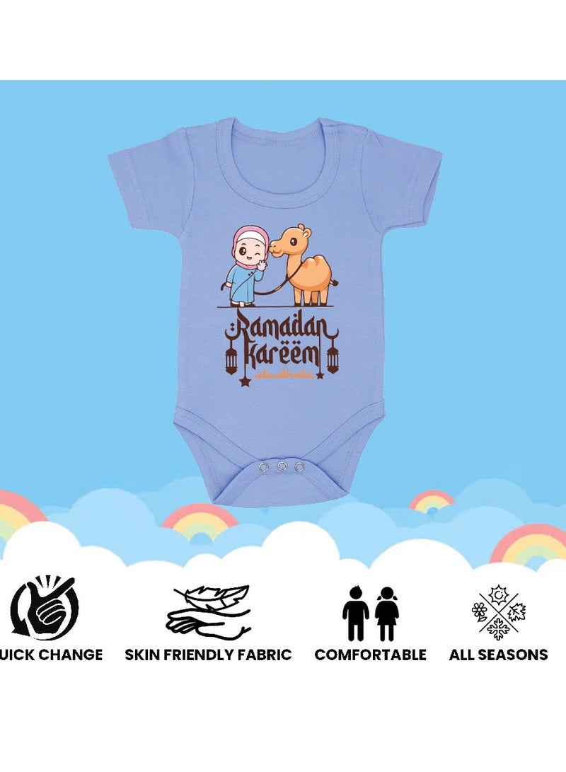 PRINTSHOP4ME My First Ramadan Abu Dhabi Printed Outfit - Romper for Newborn Babies - Short Sleeve Cotton Baby Romper for Baby Girls - Celebrate Baby's First Ramadan in Style  - Image 5