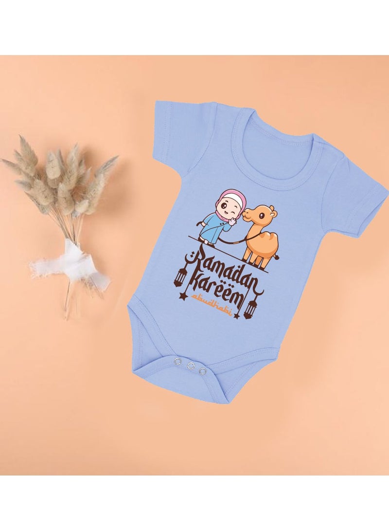 PRINTSHOP4ME My First Ramadan Abu Dhabi Printed Outfit - Romper for Newborn Babies - Short Sleeve Cotton Baby Romper for Baby Girls - Celebrate Baby's First Ramadan in Style  - Image 2