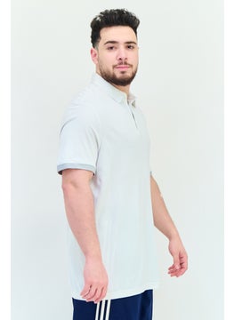 Adidas Men Sportswear Fit Brand Logo Short Sleeves Outdoor Polo Shirt, White  - Image 2