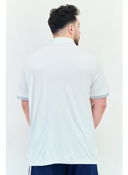 Adidas Men Sportswear Fit Brand Logo Short Sleeves Outdoor Polo Shirt, White  - Image 3