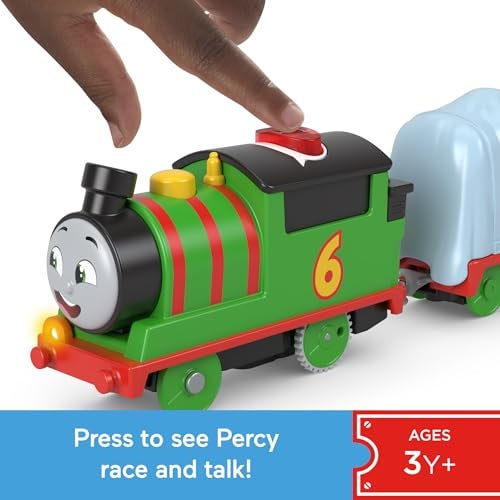THOMAS & FRIENDS ​Thomas & Friends Motorized Toy Train Talking Percy Battery-Powered Engine with Sounds & Phrases for Pretend Play Preschool Kids Ages 3+ Years - Image 2