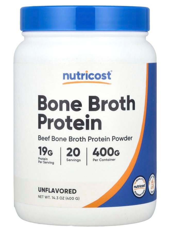 Nutricost Bone Broth Protein Unflavored 14.3 oz (400 g) - Image 1