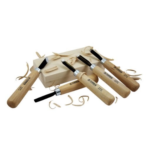 Narex 5 Piece Set Starter Carving Chisels 3 Gouges, V Tool and Double Bevel Skew Chisel 869200 - Image 3