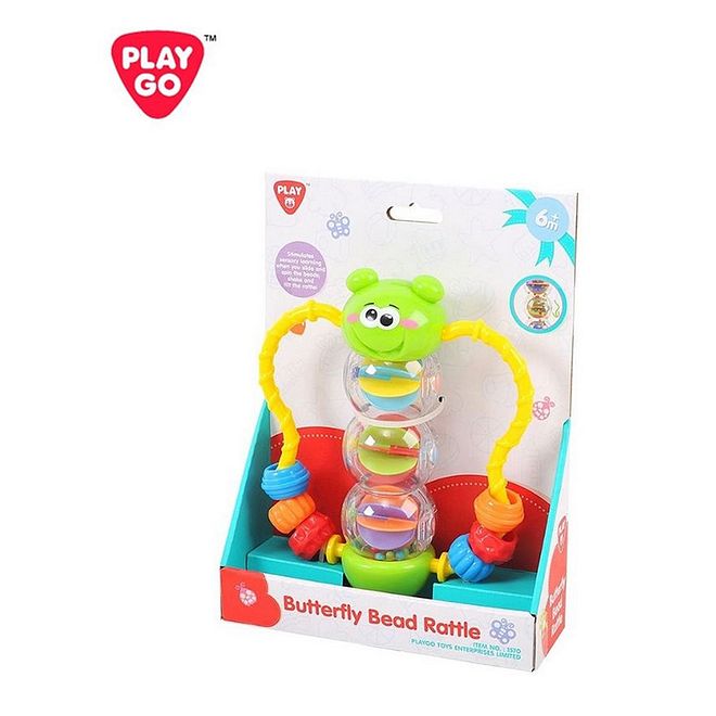 Playgo Multicolor Butterfly Bead Rattle Toy for Infants, Non-Toxic, Stimulates Coordination, 6M+ - Image 1