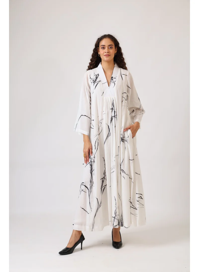 Noor White Whisper Panel Dress