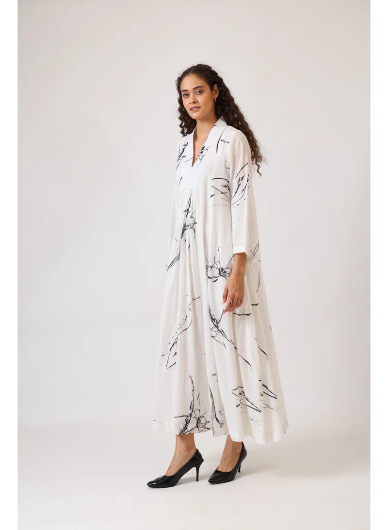 Noor White Whisper Panel Dress