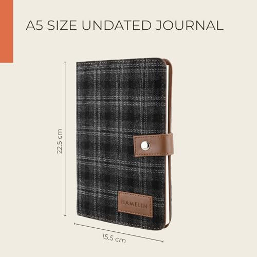 HAMELIN Notebook Diary 2026 | To Do List Journal | Undated Daily Planner & Organizer for Personal & Office Use | Ideal Gift for Men & Women | A5 | 200 Ruled Pages | 80 GSM | Slate Grey Twill - Image 2
