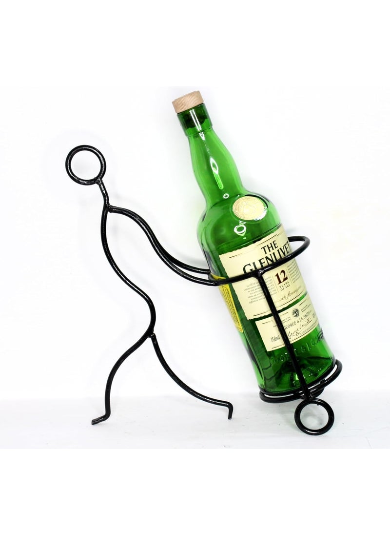 TSK CRAFTS TSK CRAFTS Wine Bottle Holder Wine Rack Countertop 1 Bottle Storage Oraginzer for Home Decor Dining Table Home Bar and Gifting Pack of 1 Black  - Image 1