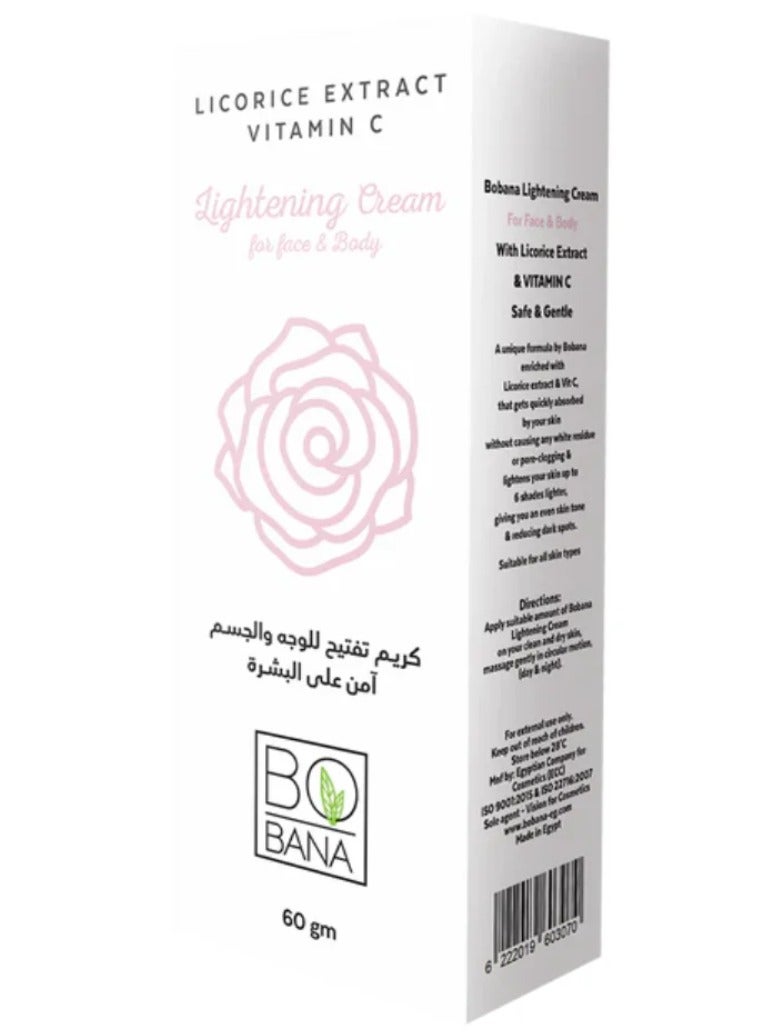 BOBANA Licorice Extract Lightening Cream For Face And Body 60 g - Image 1