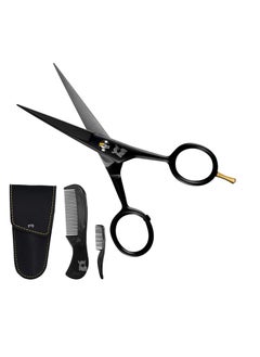 Striking Viking Striking Viking 5" Professional German Beard & Mustache Scissors - Moustache Grooming Kit For Trimming Facial Hair With Beard Scissors Beard Comb Mustache Comb & Carry Case - Moustache Scissor Men  - Image 2