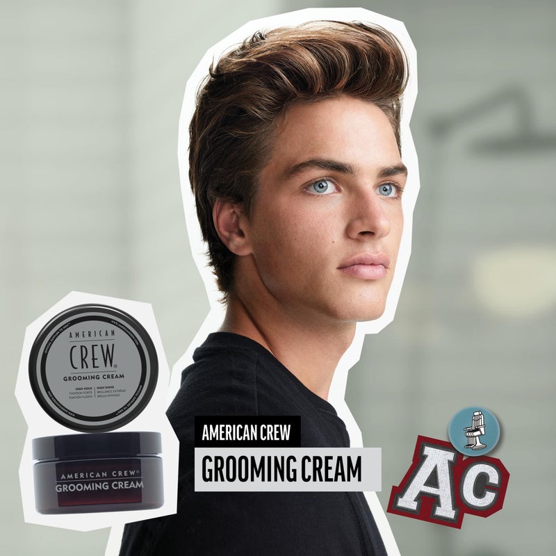 American Crew Men's Grooming Cream, Like Hair Gel with High Hold & High Shine, Stocking Stuffer for Him, 3 oz - Image 2