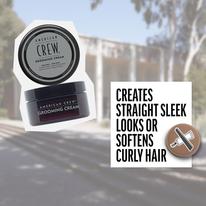 American Crew Men's Grooming Cream, Like Hair Gel with High Hold & High Shine, Stocking Stuffer for Him, 3 oz - Image 4