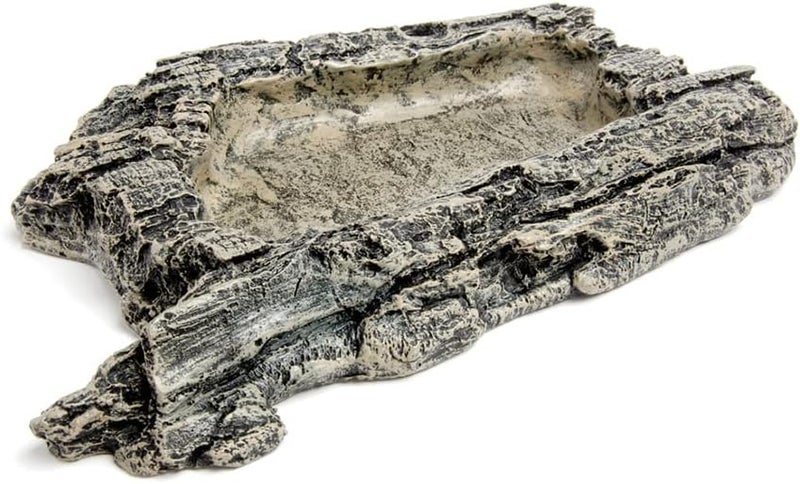 Komodo Habitat Rock Bowl Small Natural Looking Decorative Fod  Water Dish  Ideal for Short Legged Species - Image 3