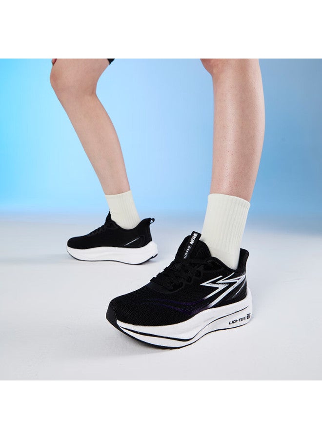 Bangte Men's Running Shoes Breathable Mesh Lightweight Non-slip Wear-resistant Casual Shoes Fluorescent Black Size 42
