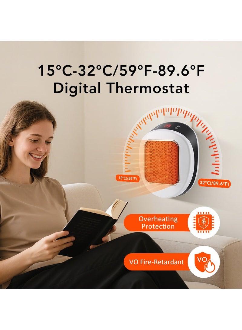 عام **مدفأة محمولة قابلة التوصيل بسلك طاقة بريطاني - درجة حرارة قابلة للتعديل 15-32℃، مؤقت 0-12 ساعة، مدفأة كهربائية مضغوطة للمنزل والمكتب** - Image 3