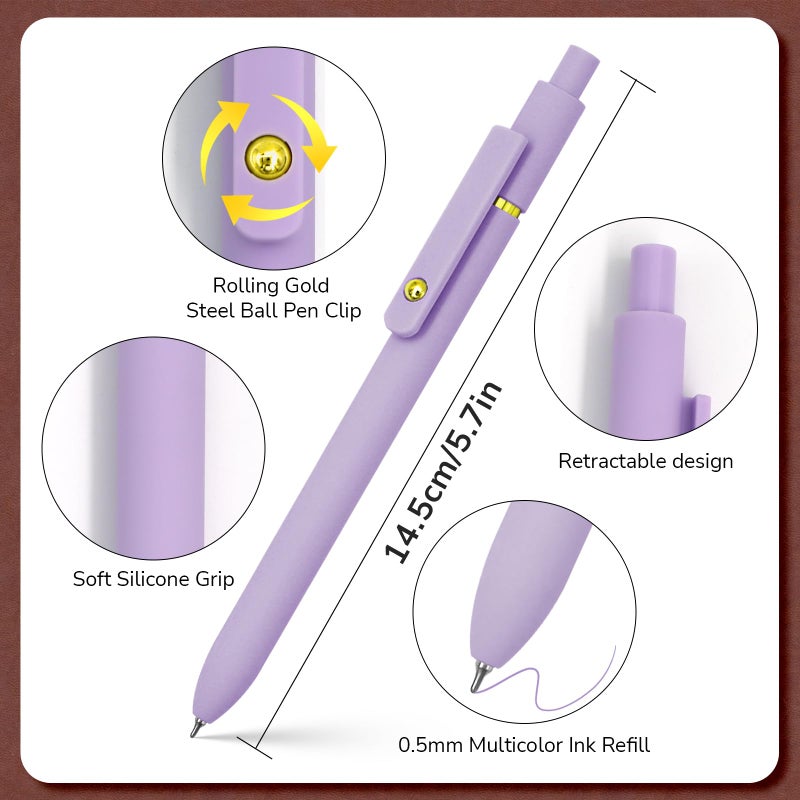 UIXJODO Colored Pens, 12 Pcs Colorful Pens Fine Point Smooth Writing Pen, 0.5mm Colored Ink Gel Pen for Journaling Note Taking, School Supplies Gifts for Women (12 Pcs Gold Vibrant and Vintage) - Image 4
