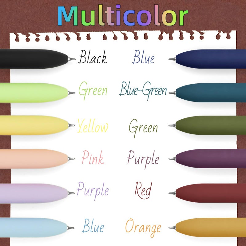 UIXJODO Colored Pens, 12 Pcs Colorful Pens Fine Point Smooth Writing Pen, 0.5mm Colored Ink Gel Pen for Journaling Note Taking, School Supplies Gifts for Women (12 Pcs Gold Vibrant and Vintage) - Image 2